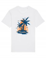 Retro Palm Tree Paradise Beach Tricou mânecă scurtă Unisex Rocker