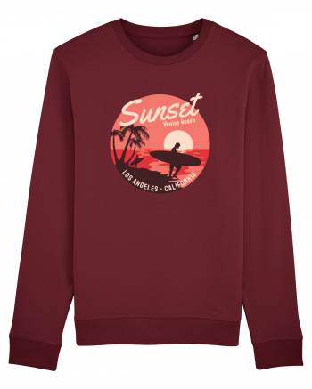 Retro Sunset Venice Beach Burgundy