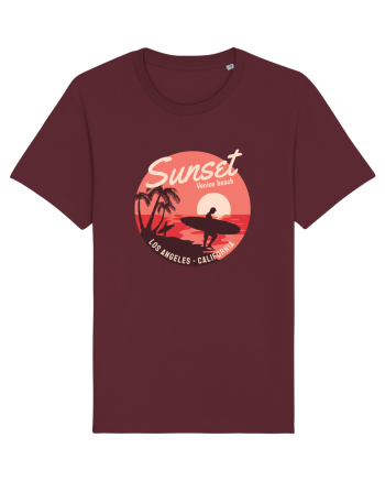 Retro Sunset Venice Beach Burgundy