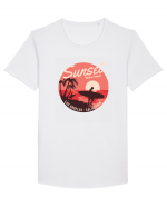 Retro Sunset Venice Beach Tricou mânecă scurtă guler larg Bărbat Skater