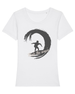 Ride The Wave Ocean Tricou mânecă scurtă guler larg fitted Damă Expresser