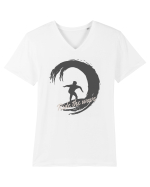 Ride The Wave Ocean Tricou mânecă scurtă guler V Bărbat Presenter
