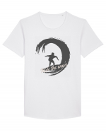 Ride The Wave Ocean Tricou mânecă scurtă guler larg Bărbat Skater