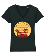 Santa Monica Beach Classic Sunset Tricou mânecă scurtă guler V Damă Evoker