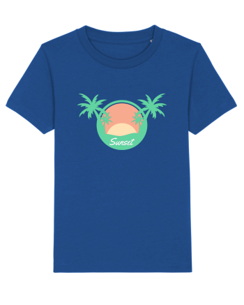 Sunset Palm Tree Beach Majorelle Blue