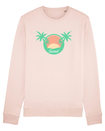 Sunset Palm Tree Beach Candy Pink