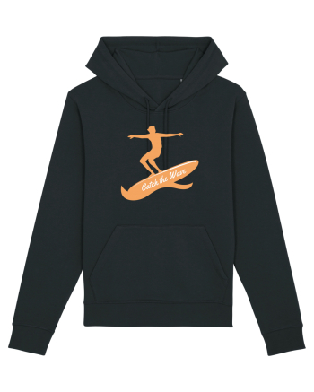 Surfer Catch The Wave Black