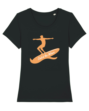 Surfer Catch The Wave Black