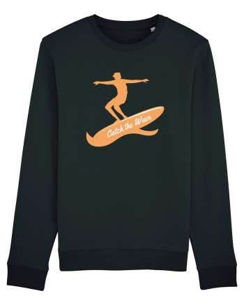 Surfer Catch The Wave Black