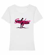 Surfer Tricou mânecă scurtă guler larg fitted Damă Expresser