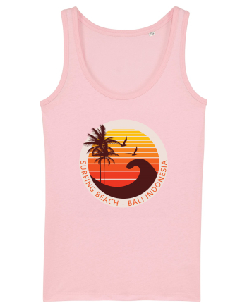 Surfing Beach Sunset Bali  Cotton Pink