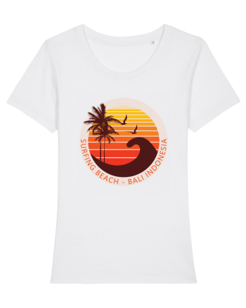 Surfing Beach Sunset Bali  White