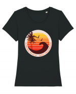 Surfing Beach Sunset Bali  Tricou mânecă scurtă guler larg fitted Damă Expresser