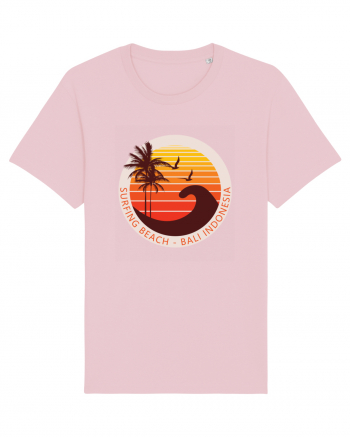 Surfing Beach Sunset Bali  Cotton Pink