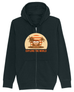 Tiny Home Big Living Beach Sunset Hanorac cu fermoar Unisex Connector