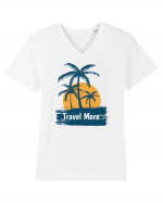 Travel More Amazing Sunset Tricou mânecă scurtă guler V Bărbat Presenter