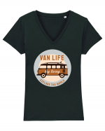 Van Life Explore The World Tricou mânecă scurtă guler V Damă Evoker