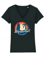 Wanderlust Tropical Paradise Tricou mânecă scurtă guler V Damă Evoker