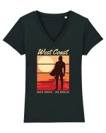 West Coast Santa Monica Beach Tricou mânecă scurtă guler V Damă Evoker
