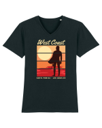 West Coast Santa Monica Beach Tricou mânecă scurtă guler V Bărbat Presenter