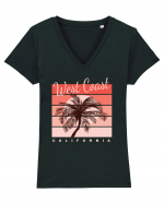 West Coast Sunset California Tricou mânecă scurtă guler V Damă Evoker