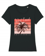 West Coast Sunset California Tricou mânecă scurtă guler larg fitted Damă Expresser