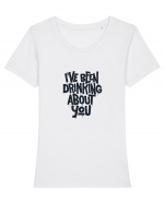 I've Been Drinking About You II Tricou mânecă scurtă guler larg fitted Damă Expresser