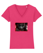 angry indian Tricou mânecă scurtă guler V Damă Evoker