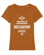 made in Romania Tricou mânecă scurtă guler larg fitted Damă Expresser