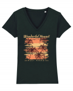 Wonderful Hawaii Sunset Paradise Tricou mânecă scurtă guler V Damă Evoker