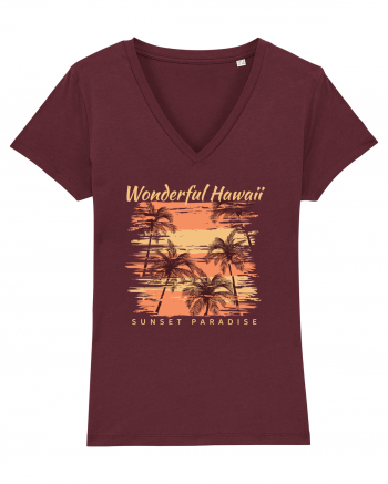 Wonderful Hawaii Sunset Paradise Burgundy