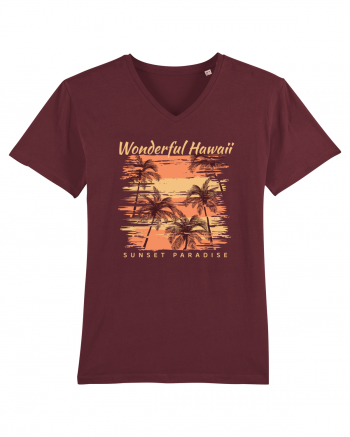 Wonderful Hawaii Sunset Paradise Burgundy