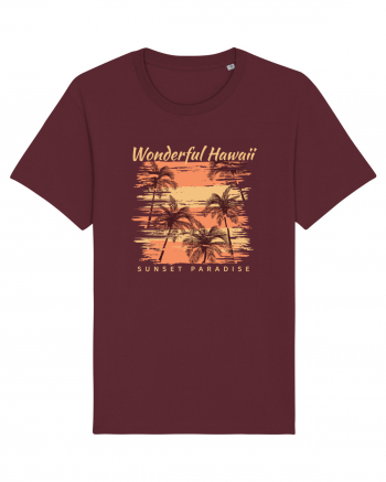 Wonderful Hawaii Sunset Paradise Burgundy