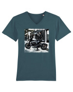 always ready to go with a bike Tricou mânecă scurtă guler V Bărbat Presenter