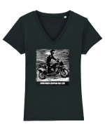 ride with harley Tricou mânecă scurtă guler V Damă Evoker