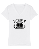 Explorator Interior  Tricou mânecă scurtă guler V Damă Evoker