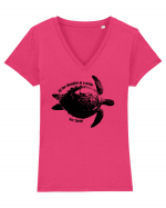 Turtle Talk  Tricou mânecă scurtă guler V Damă Evoker