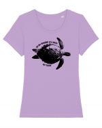 Turtle Talk  Tricou mânecă scurtă guler larg fitted Damă Expresser