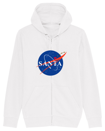 NASA Logo with SANTA claus sleigh and rockets White