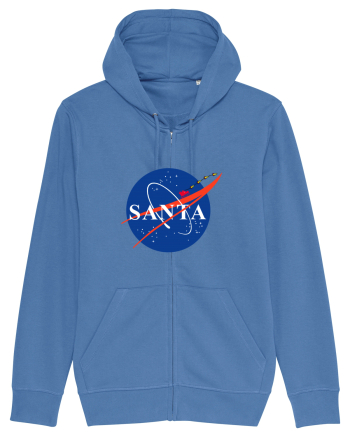 NASA Logo with SANTA claus sleigh and rockets Bright Blue