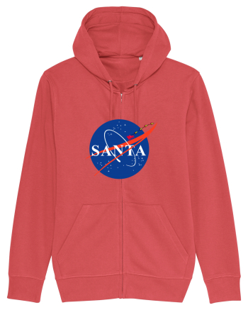 NASA Logo with SANTA claus sleigh and rockets Carmine Red