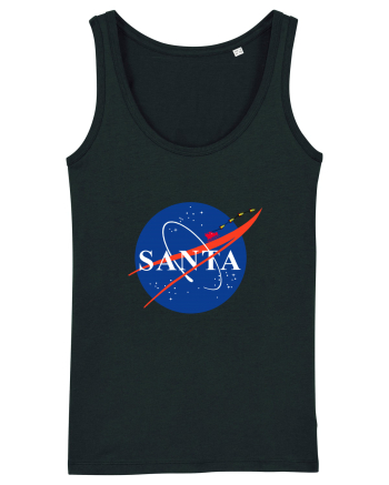 NASA Logo with SANTA claus sleigh and rockets Black
