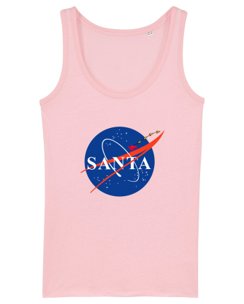 NASA Logo with SANTA claus sleigh and rockets Cotton Pink