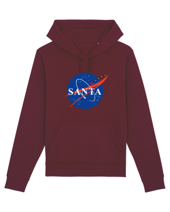 NASA Logo with SANTA claus sleigh and rockets Burgundy