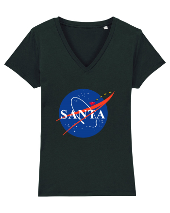 NASA Logo with SANTA claus sleigh and rockets Black