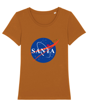 NASA Logo with SANTA claus sleigh and rockets Roasted Orange
