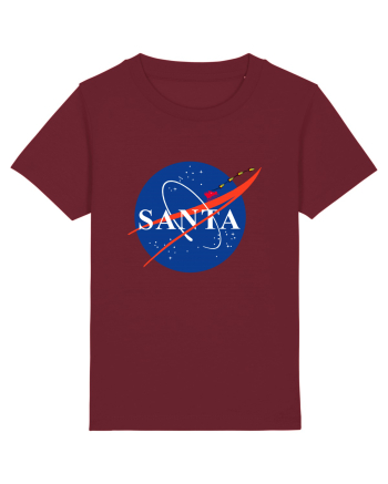 NASA Logo with SANTA claus sleigh and rockets Burgundy