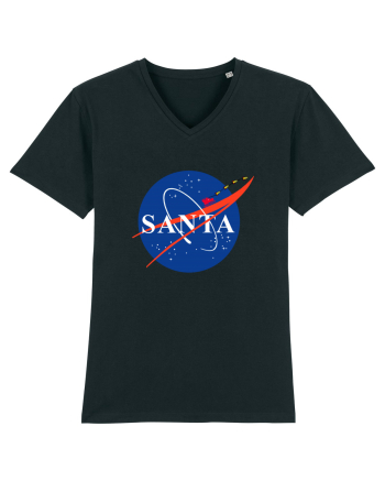 NASA Logo with SANTA claus sleigh and rockets Black