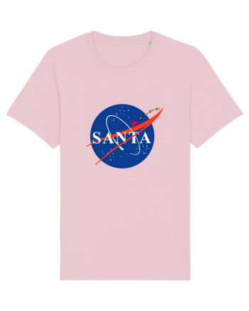 NASA Logo with SANTA claus sleigh and rockets Cotton Pink