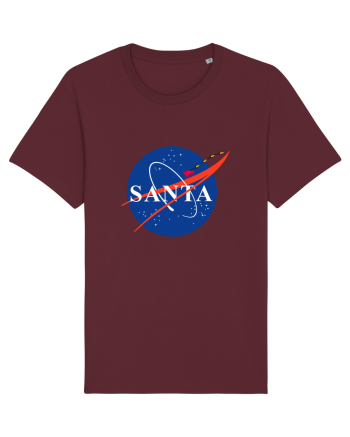NASA Logo with SANTA claus sleigh and rockets Burgundy